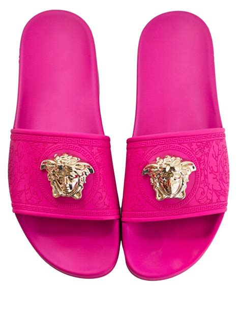 hot pink versace slides|versace pink slides girls.